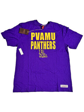 Mitchell & Ness Prairie View A&M PVAMU Panthers Purple T Shirt Mens L NWT